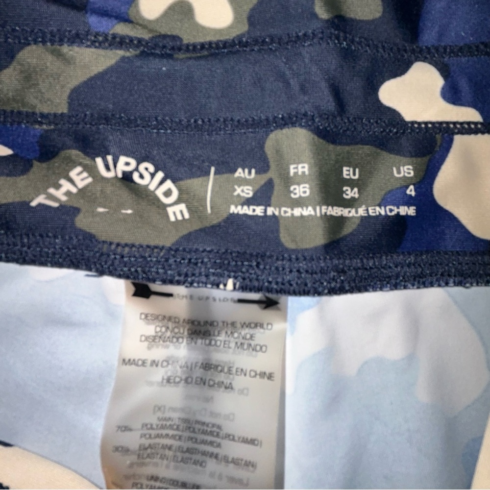 The Upside Blue Heritage High Rise‎ Camo Drawstring Stretch Leggings Size 4 - Picture 8 of 8
